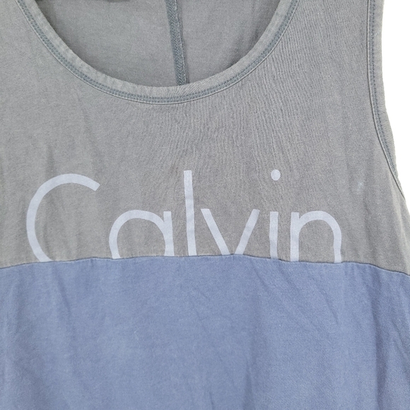 Calvin klein Jeans Womens Two Tone Blue Tank Top Size L - Picture 3 of 14